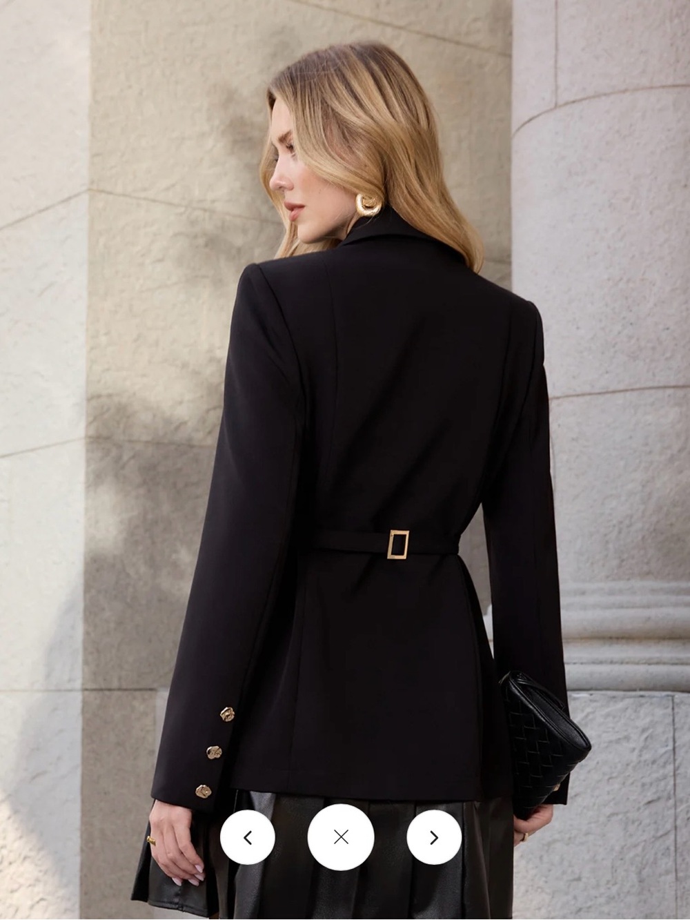Commense Faux LeatherPleated Hem Blazer Dress - XL - Picture 3 of 7